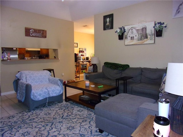 view of tiled living room