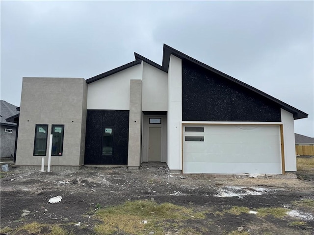 exterior space with a garage