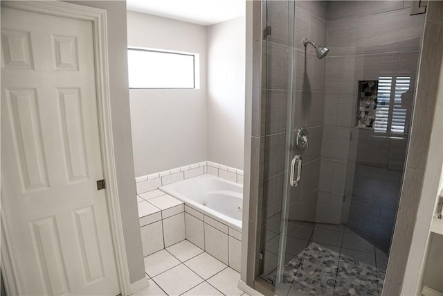 100 Lone Oak St, Portland, TX 78374 - full bath with a tub with jets, a shower stall, and tile patterned floors