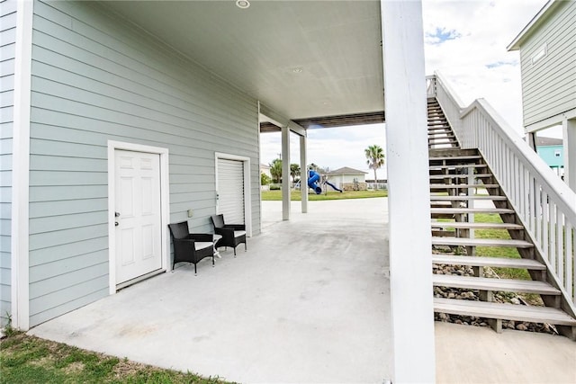 133 Barnacle Dr, Rockport, TX 78382 - view of patio / terrace featuring stairway