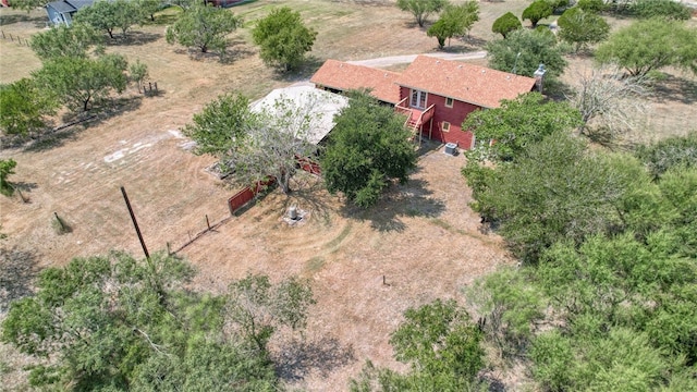 drone / aerial view with a rural view