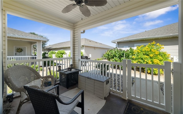 view of patio / terrace with ceiling fan