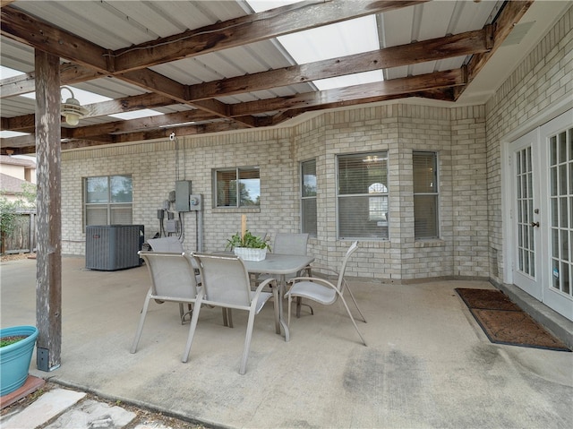 view of patio / terrace featuring french doors