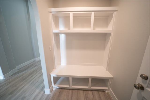 mudroom featuring hardwood / wood-style flooring