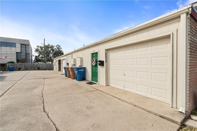 view of garage