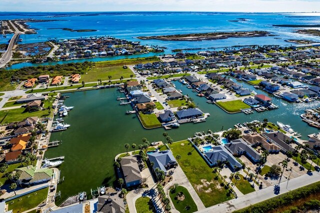 112 Dolphin Ct, Aransas Pass, TX 78336 - aerial view of residential area with a large body of water