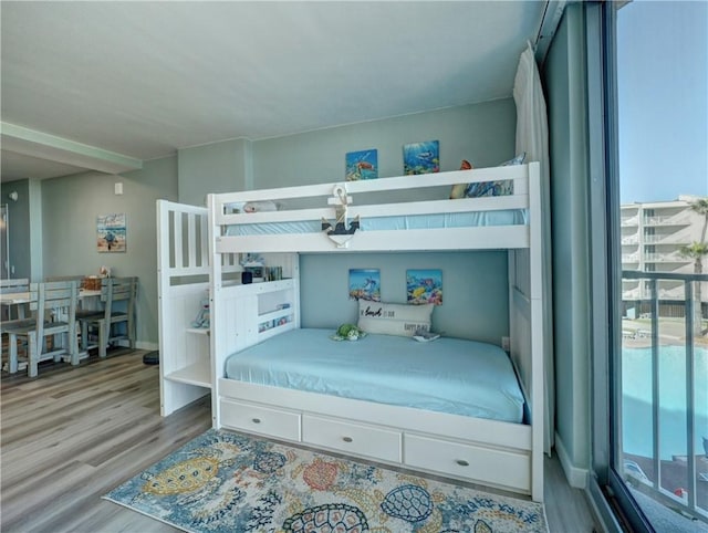 bedroom featuring light hardwood / wood-style floors