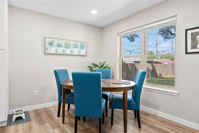 109 Starlight, Ingleside, TX 78362 - dining space featuring recessed lighting, baseboards, and wood finished floors