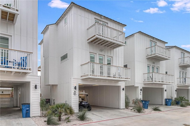 exterior space featuring a garage