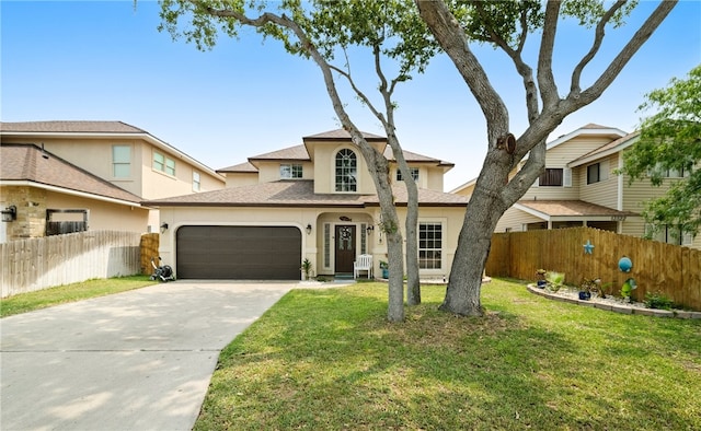 view of front of property with a front lawn