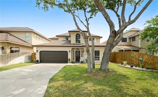 13518 Queen Johanna Ct, Corpus Christi, TX 78418 - view of front of home featuring an attached garage, stucco siding, driveway, and roof with shingles