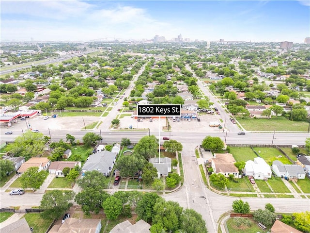 drone / aerial view featuring a city view