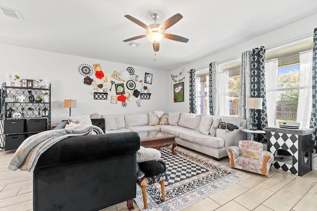 1928 Estes Flats Dr, Aransas Pass, TX 78336 - living area with ceiling fan
