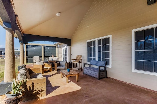 view of patio / terrace featuring an outdoor hangout area