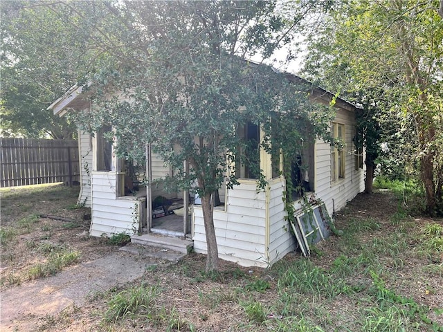 view of front facade with an outbuilding