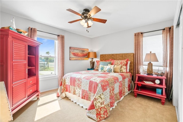 110 Bayshore Dr, Ingleside, TX 78362 - bedroom with light carpet and ceiling fan