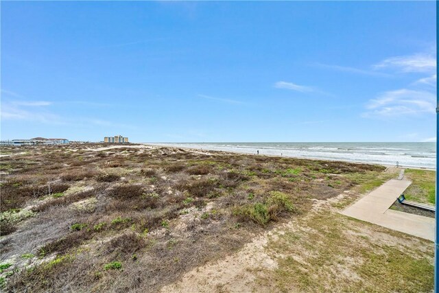 property view of water with a beach view