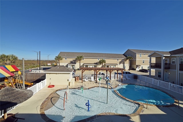 view of pool featuring a pergola