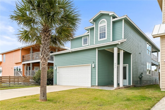 front of property featuring a garage and a front yard