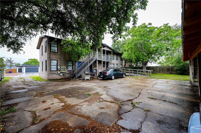 exterior space featuring a garage