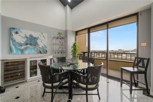 1400 Ocean Dr Unit 1104A, Corpus Christi, TX 78404 - dining space with wine cooler
