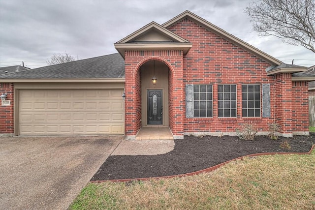 view of property featuring a garage