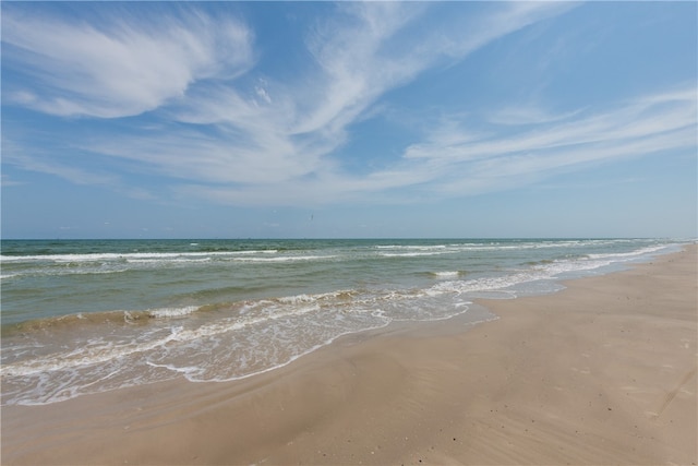 property view of water with a beach view