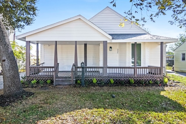 view of front of home with covered porch