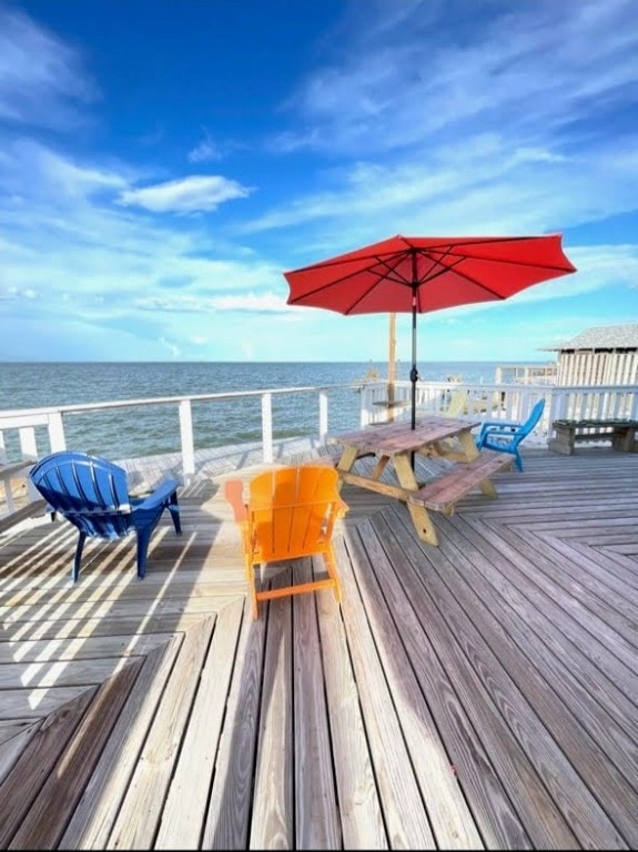 1878 Bay Shore Dr, Rockport, TX 78382 - deck featuring a water view