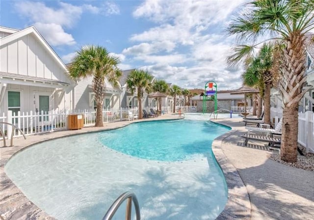 view of pool with a patio area