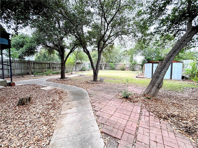 view of patio / terrace with a storage unit