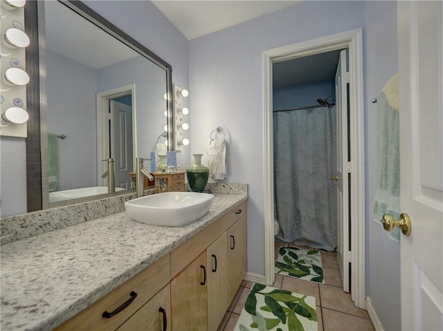 13810 Eaglesnest Bay Dr, Corpus Christi, TX 78418 - bathroom featuring vanity, tile patterned flooring, and toilet