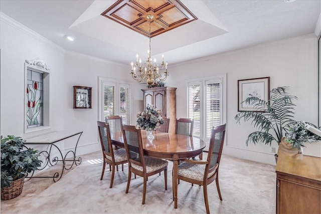 4217 Spring Creek Dr, Corpus Christi, TX 78410 - dining room featuring a healthy amount of sunlight, light carpet, and a notable chandelier