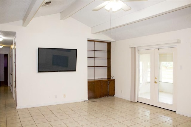 33 Encino Loma, Beeville, TX 78102 - unfurnished living room with french doors and ceiling fan