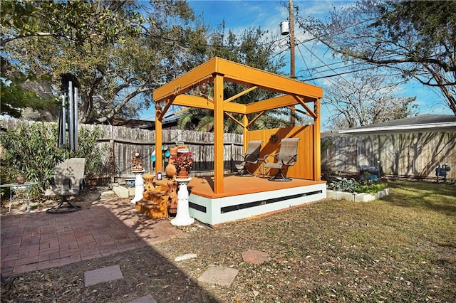 4114 Lowman St, Corpus Christi, TX 78411 - fenced backyard featuring a deck and a gazebo