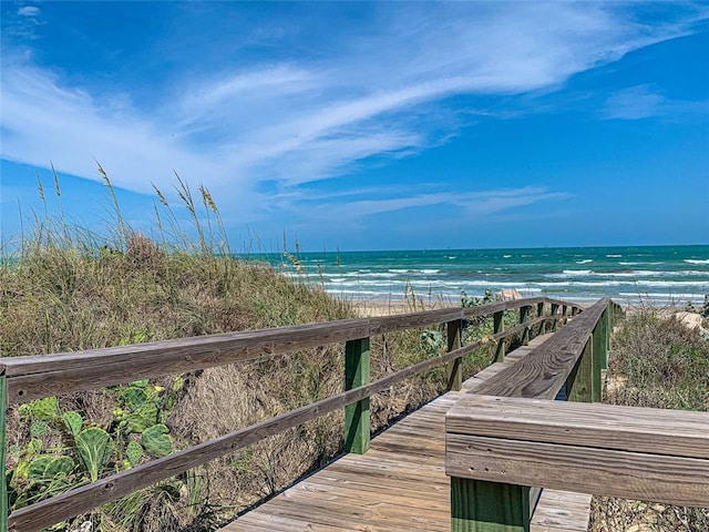 water view featuring a beach view