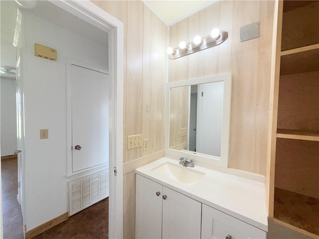 bathroom with vanity and visible vents