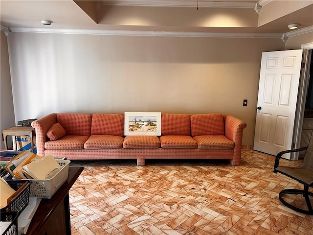 5445 Ocean Dr, Corpus Christi, TX 78412 - living area featuring crown molding