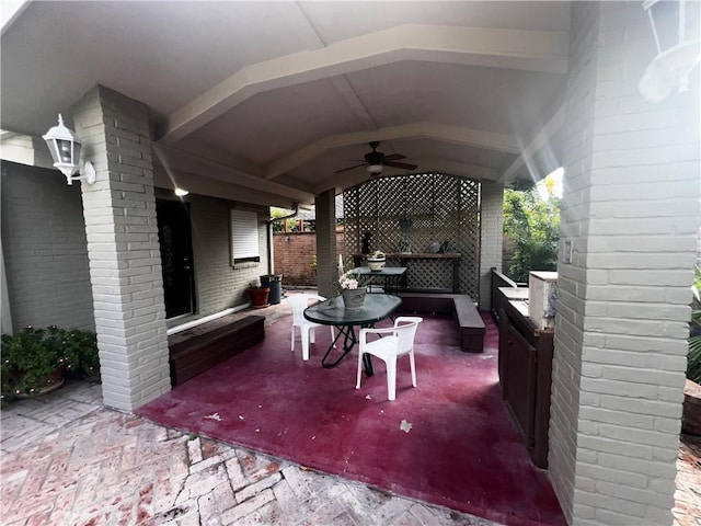 5445 Ocean Dr, Corpus Christi, TX 78412 - view of patio with a ceiling fan
