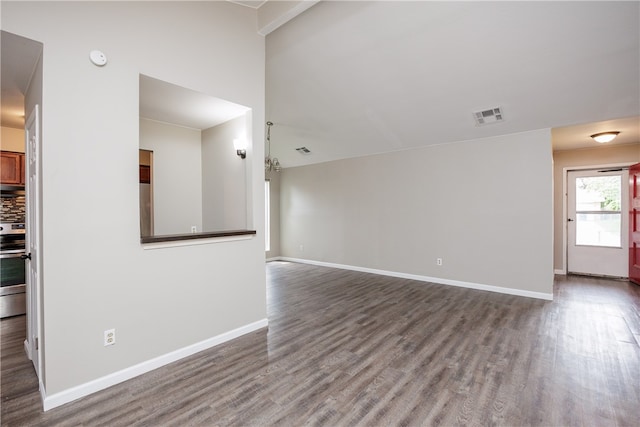 unfurnished living room with hardwood / wood-style flooring