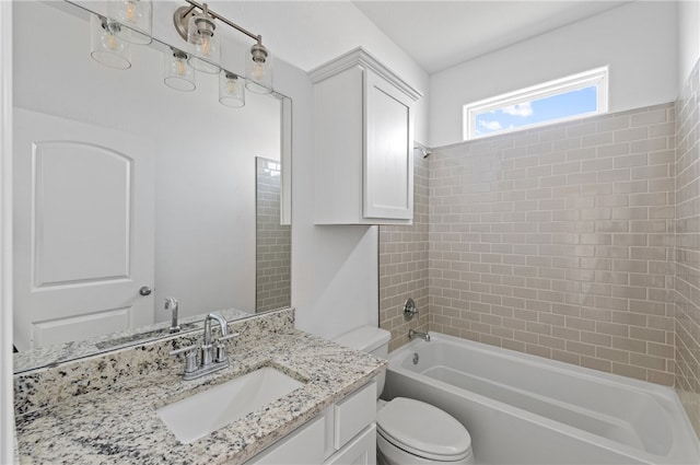 3401 Travis Ct, Corpus Christi, TX 78414 - full bath featuring toilet, vanity, and shower / bath combination