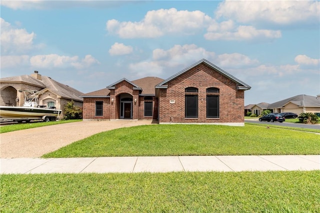 view of front of home with a front yard