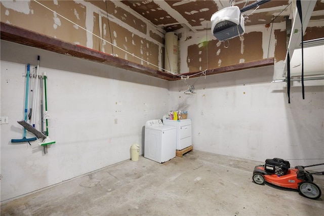 basement featuring separate washer and dryer