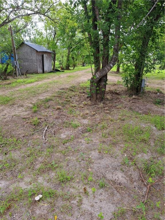 view of yard featuring an outdoor structure