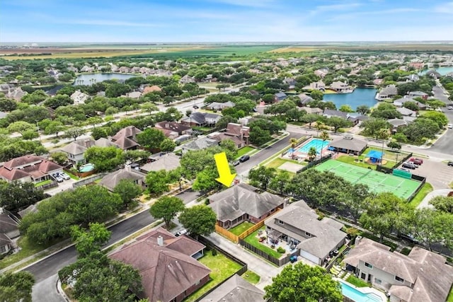 7430 Bourget Dr, Corpus Christi, TX 78413 - aerial perspective of suburban area featuring a large body of water