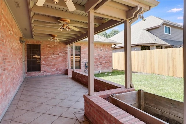 7430 Bourget Dr, Corpus Christi, TX 78413 - unfurnished sunroom with ceiling fan and beamed ceiling