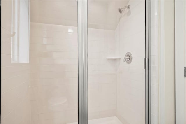 bathroom with a stall shower