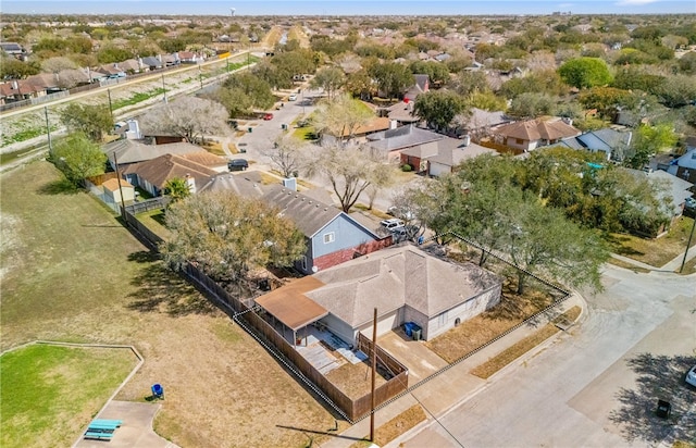 bird's eye view with a residential view