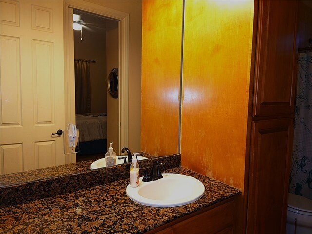 bathroom with vanity and toilet