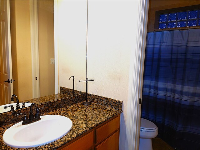 bathroom with toilet and vanity